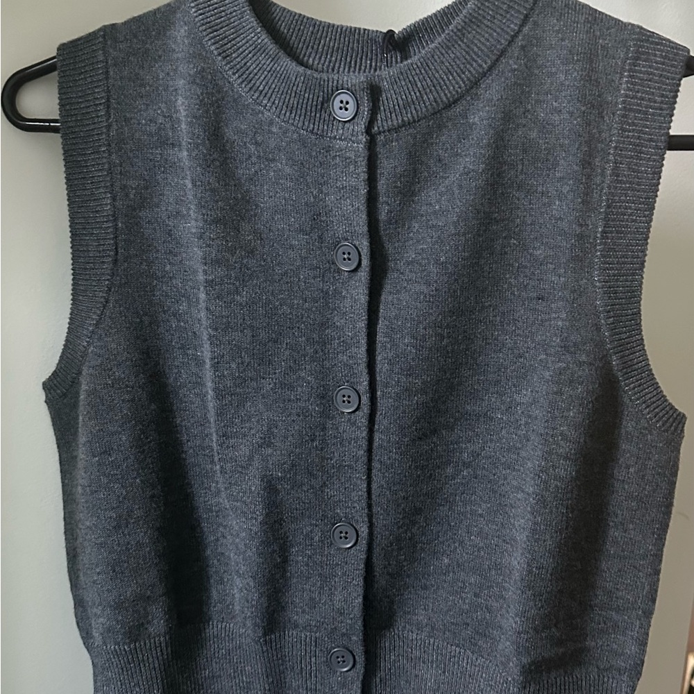 Bershka Charcoal Sleeveless Button Tank